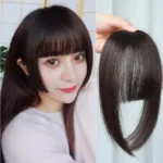Women Fake Fringe Clip In Bangs Hair Extensions with High Temperature Synthetic Fiber - Image 3