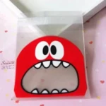 100 PCS Cute Big Teech Mouth Monster Plastic Bag Wedding Birthday Cookie Candy Gift OPP Packaging Bags - Image 2