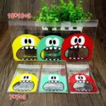 100 PCS Cute Big Teech Mouth Monster Plastic Bag Wedding Birthday Cookie Candy Gift OPP Packaging Bags - Image 6