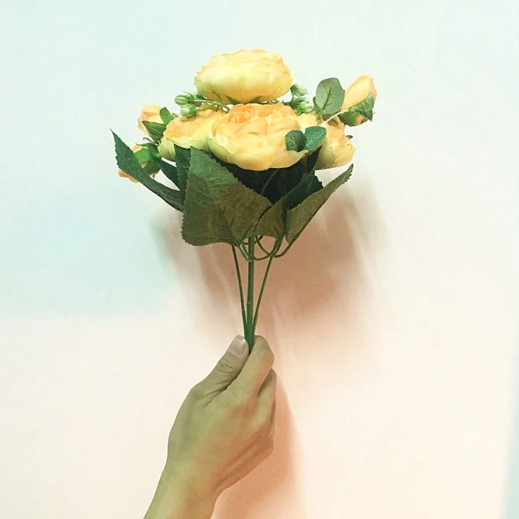 TBD050347701A_3.webp Beautiful Rose Peony Artificial Silk Flowers Small Bouquet Fores Home Party Spring Wedding Decoration Fake Flower - Image 4