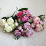 Beautiful Rose Peony Artificial Silk Flowers Small Bouquet Fores Home Party Spring Wedding Decoration Fake Flower - Image 5