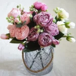Beautiful Rose Peony Artificial Silk Flowers Small Bouquet Fores Home Party Spring Wedding Decoration Fake Flower - Image 6