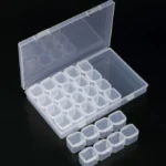 28 Slots Manicure Tool Storage Box Dustproof Independent Compartment Mini Drill Box Jewelry Box PP Pill Box - Image 4