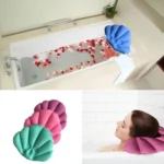 Shell Shaped Soft Bathroom Pillow Home Comfortable Spa Inflatable Bathtub Cushion, Random Color Delivery - Image 6