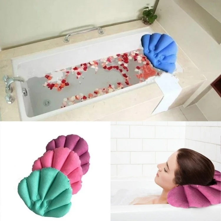 TBD0504594_5.webp Shell Shaped Soft Bathroom Pillow Home Comfortable Spa Inflatable Bathtub Cushion, Random Color Delivery - Image 6