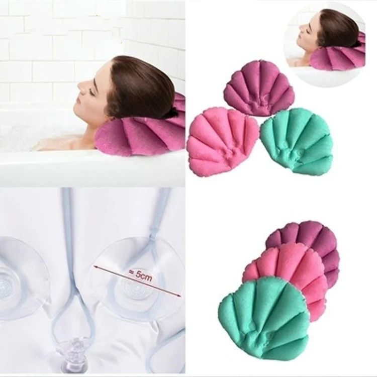 TBD0504594_6.webp Shell Shaped Soft Bathroom Pillow Home Comfortable Spa Inflatable Bathtub Cushion, Random Color Delivery - Image 7