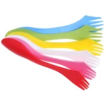 2 Set  3 In 1 Outdoor Camp Tableware Heat Resistant Spoon Fork Knife Camping Hiking Utensils (6pcs=1set) - Image 3