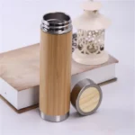 Creative Bamboo Thermos Bottle Stainless Steel Vacuum Flask