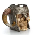 Stainless Steel Skull Mug Ram Horned Warrior Beer Coffee Mug Tea Cup Halloween Bar Drinkware Gift - Image 3