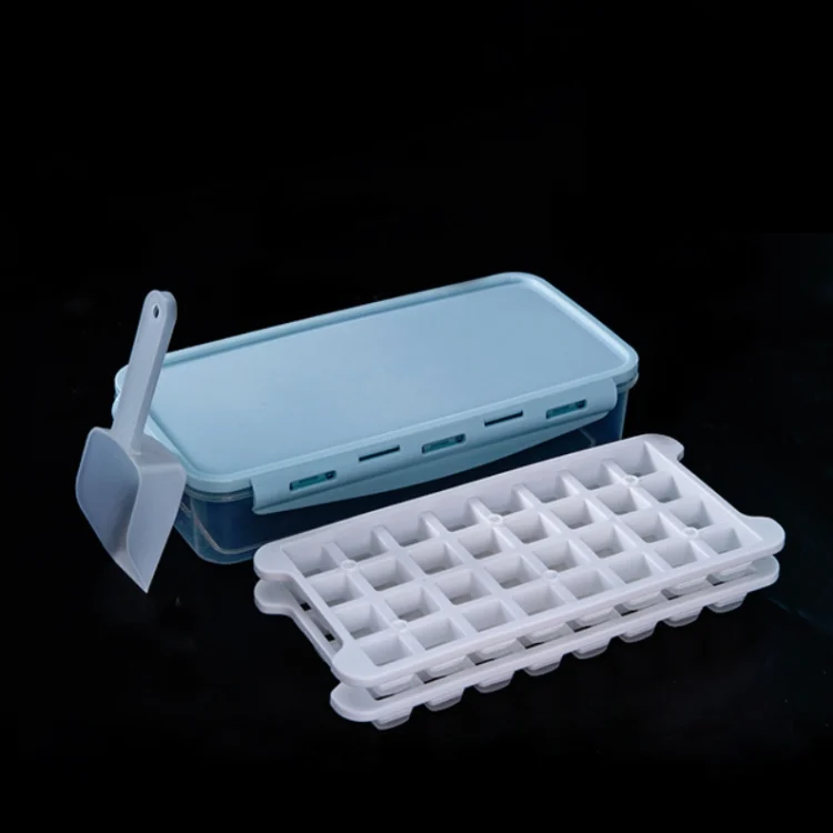 TBD050870601.webp Household Silicone Ice Box With Lid Ice Cube Mold Refrigerator Ice Lattice Quick Freezer Random Color Delivery - Image 1
