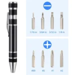 8 In 1 Multifunctional Mini Aluminum Tool Pen Screwdriver Set - Image 3