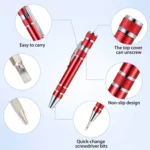 8 In 1 Multifunctional Mini Aluminum Tool Pen Screwdriver Set - Image 4