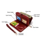 Multifunction Zipper Women Leather Wallet Long Trifold Coin Purse Card Holder Clutch - Image 4