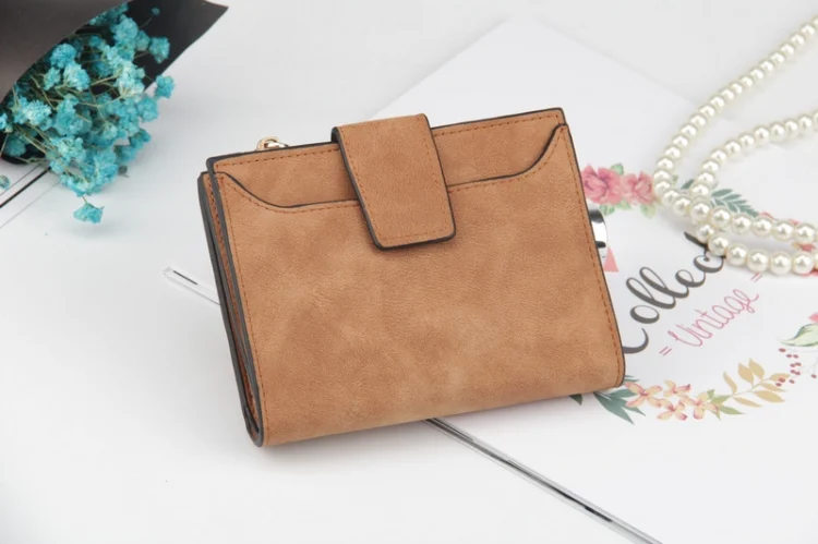 TBD051101201A_1.webp Leather Women Hasp Small Slim Coin Pocket Purse Cards Holders Wallet - Image 2