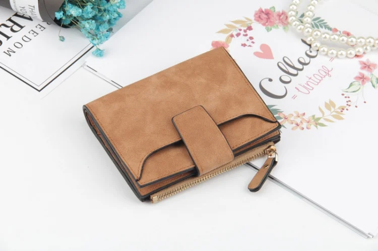 TBD051101201A_3.webp Leather Women Hasp Small Slim Coin Pocket Purse Cards Holders Wallet - Image 4