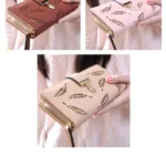Long Gold Hollow Leaves Coin Purse Card Holders Wallet for Women - Image 9