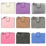 Women Vintage Fashion Short Leather Zipper Wallet Coin Pocket - Image 2