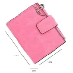 Women Vintage Fashion Short Leather Zipper Wallet Coin Pocket - Image 3