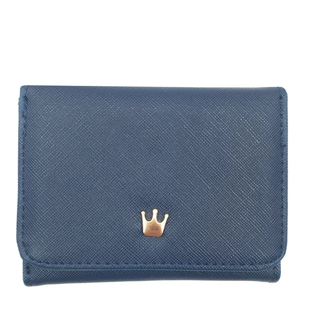 TBD051130501A.webp Short Mini Women Wallets Crown Decorated Fold PU Leather Coin Purse Card Holder - Image 1