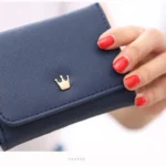 Short Mini Women Wallets Crown Decorated Fold PU Leather Coin Purse Card Holder - Image 4