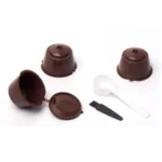 3pcs / Set Eco-friendly Reusable Coffee Capsule Set Food Grade Plastic PP Coffee Filter Baskets Soft Capsules - Image 2