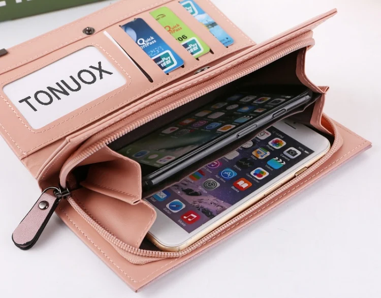 TBD051175401C_6.webp Long Wallet Zipper Coin Purse Cards ID Holder Clutch Woman Wallet - Image 7