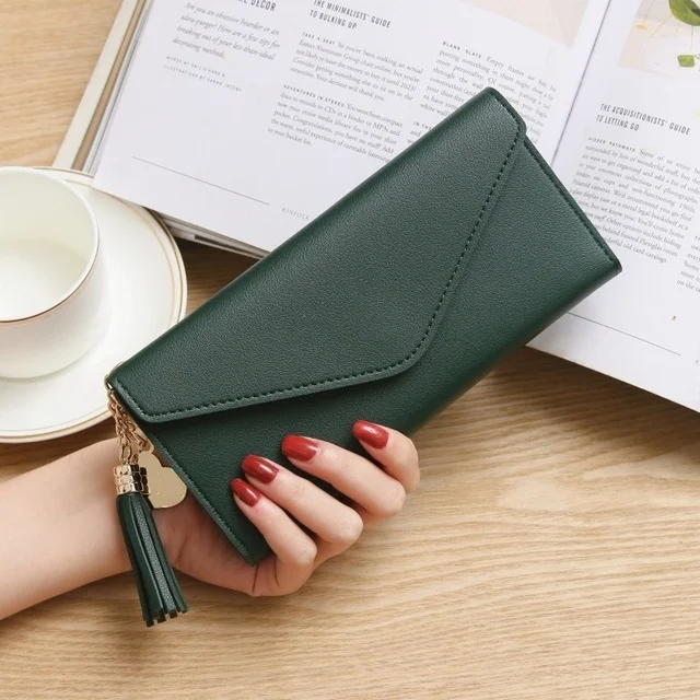 TBD051192801B_12.webp Simple Zipper Purses Long Section Clutch Wallet Soft PU Leather Money Bag - Image 13