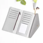 Simple Zipper Purses Long Section Clutch Wallet Soft PU Leather Money Bag - Image 5