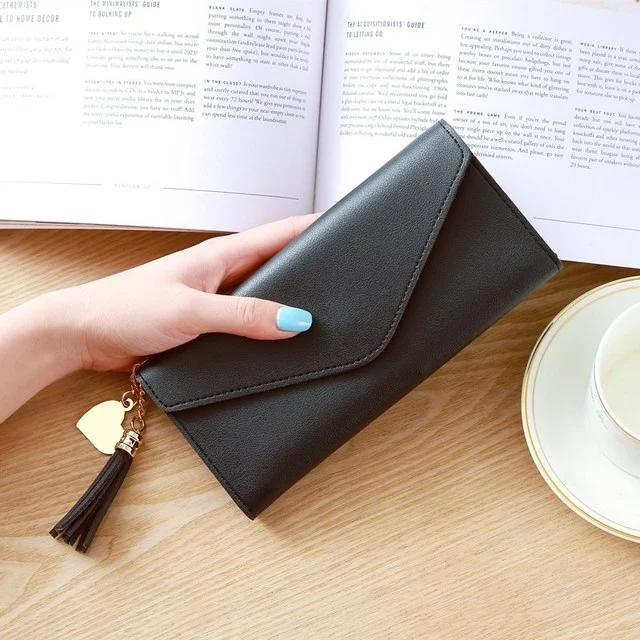 TBD051192801B_8.webp Simple Zipper Purses Long Section Clutch Wallet Soft PU Leather Money Bag - Image 9