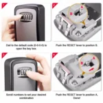 Safety Home Durable Storage Box Key Hider 4 Digit Security Secret Code Lock Wall Mounted Combination Password Keys Box - Image 6