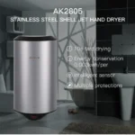 304 Stainless Steel Automatic SensorJet Hand Dryer High Speed Airflow for Home Hotel Airport Hands Drying Machine - Image 2