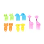 5 Sets 10 in 1 Creative Cartoon Animal Plastic Children Fruit Fork Bento Decoration Toothpick - Image 2