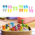 5 Sets 10 in 1 Creative Cartoon Animal Plastic Children Fruit Fork Bento Decoration Toothpick - Image 5