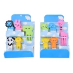 5 Sets 10 in 1 Creative Cartoon Animal Plastic Children Fruit Fork Bento Decoration Toothpick - Image 6