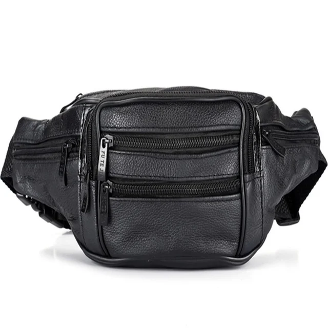 Fashion Men Genuine Leather Waist Bags Travel Necessity Organizer Mobile Phone Bag