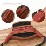 Fashion Men Genuine Leather Waist Bags Travel Necessity Organizer Mobile Phone Bag - Image 3