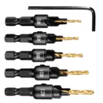 5 PCS/Set Countersink Woodworking Drill Bit Set Hexagon Screw Hardware Tool - Image 3