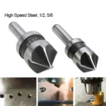 2 In 1 Round Handle 5 Blade Chamfering Woodworking Countersunk Drill Cone Drill - Image 2
