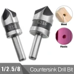 2 In 1 Round Handle 5 Blade Chamfering Woodworking Countersunk Drill Cone Drill - Image 5