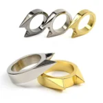 Women Men Safety Survival Ring Tool Self Defence Stainless Steel Finger Defense Ring - Image 2
