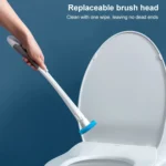 Disposable Toilet Brush Long Handle Cleaning Brush With Base Hanging Toilet Brush Set - Image 4