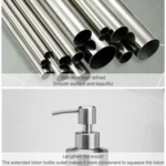 Stainless Steel Soap Dispenser Cylindrical Straight Emulsion Bottle - Image 4