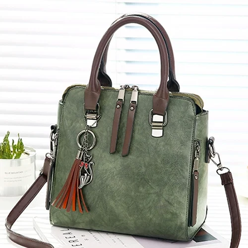 TBD052011601A.webp Vintage PU Leather Ladies HandBags Women Messenger Bags Totes Tassel Designer Crossbody Shoulder Bag Boston Hand Bags - Image 1
