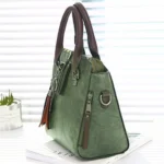 Vintage PU Leather Ladies HandBags Women Messenger Bags Totes Tassel Designer Crossbody Shoulder Bag Boston Hand Bags - Image 3