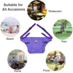Chair Portable Seat Dining Lunch Chair Seat Safety Belt Stretch Wrap Feeding Chair Harness Seat Booster - Image 4