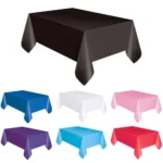 Disposable Plastic Tablecloth Solid Color Wedding Birthday Party Table Cover Rectangle Desk Cloth Wipe Covers - Image 4