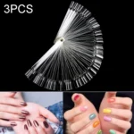 3 Set Fan-shaped Nail Mold Swatch Nail Polish Color Card Nail Art Display Board