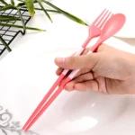 3pcs / Set Mini Outdoor Portable Travel Sets Candy Color Folding Dinner Set Student Kids Kitchen Tool - Image 7