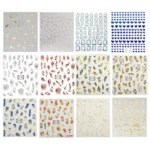 10pcs Frosted Transparent Back Adhesive Bronzing Smudged Nail Art Sticker - Image 4