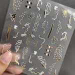 10pcs Frosted Transparent Back Adhesive Bronzing Smudged Nail Art Sticker - Image 2